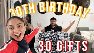 30 Gifts on my 30th Birthday  Birthday Surprise from my wife  Best birthday Ever [upl. by Ecirtemed610]