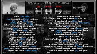 Etta James  Id Rather Go Blind V1 With Vocals Jam Track Guitar chords amp lyrics [upl. by Gadmann364]