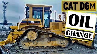 CAT D6M ENGINE OIL CHANGE  CATERPILLAR CRAWLER DOZER [upl. by Ennoira452]