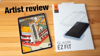 Artist Review Spigen GlastR EZ glass screen protector for iPad Pro [upl. by Aihsas813]