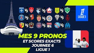 Pronostics Ligue 1  Journee 6  PSG Rennes  Toulouse OL  Strasbourg OM  Lens Nice etc [upl. by Alarise]