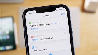 New Shortcuts actions in iOS 145 Change 5GSIM Data Set Orientation Lock and Take Screenshot [upl. by Sioled93]