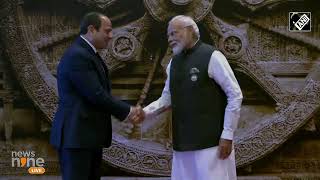 G20 Summit  Egyptian President Abdel Fattah El–Sisi arrives at Bharat Mandapam in Delhi [upl. by Ragde]