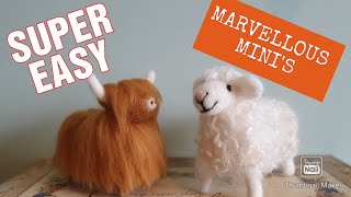 Beginner Needle Felt HIGHLAND COW AND SHEEP  Needle Felted Animals Needle Felting For Beginners [upl. by Ettedualc]