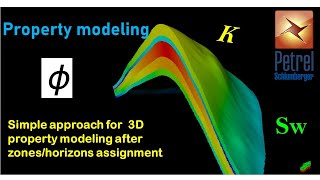 Property modeling tutorial simple approach Petrel Static Model construction free Petrel model [upl. by Subir97]