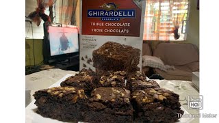 Ghirardelli Brownies Mix Tripple Chocolate Brownies [upl. by Kcirre]