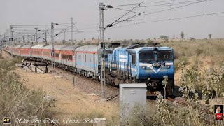 Train 16587 YPR BKN Crossing in sand dunes of Thar desert with 14707 BKN DDR Ranakpur Express [upl. by Gustafson]