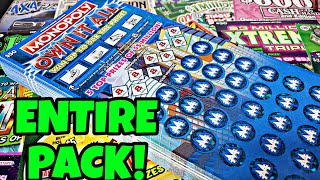 🚨💰The Entire Pack  Monopoly Own It All 50 Lottery Scratch Off Tickets  50000000 Top Prize [upl. by Cam]