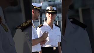 Princess Leonor in the Navy school uniform for training 👑💗leonora leonor military [upl. by Lunneta]