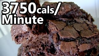 25 DoubleFudge Brownies Eaten in 1 Minute [upl. by Mareah]