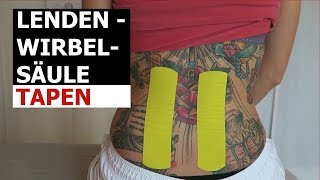 Lendenwirbelsäule Tapen  Kinesiology Taping Anleitung für die Lendenwirbelsäule [upl. by Nagad]