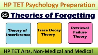 Forgetting  Theories of Forgetting in Psychology  HP TET Preparation  Adhyayan Kaksh [upl. by Ettesus]