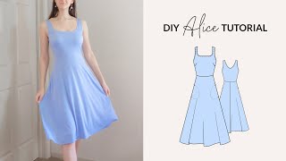 How to Sew a Fit amp Flare Dress Tutorial  Pattern  DwT Patterns [upl. by Arratahs]