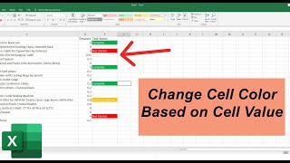 Change Cell Color based on Dropdown Selection  Excel Tutorial [upl. by Hanima]