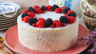 TARTA DE COCO Y GALLETAS  Postre sin horno  Mi tarta preferida [upl. by Amethist657]