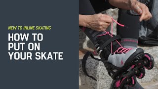 New to Inline Skating How to put on your skate [upl. by Ettenej18]