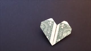 Easy Dollar Bill Heart Origami [upl. by Samul788]