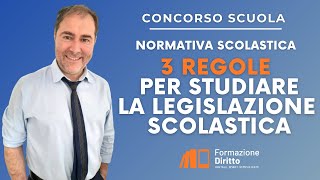 3 regole per studiare la legislazione scolastica in modo efficace [upl. by Flossy725]