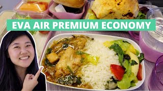 EVA AIRLINE PREMIUM ECONOMY FOOD REVIEW San Francisco to Taipei  13 Hour Flight [upl. by Lozano]