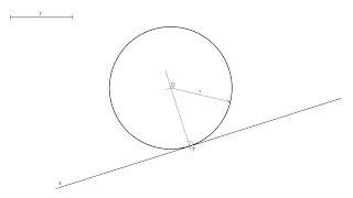 Circunferencia de radio dado tangente a una recta en un punto de ella [upl. by Gideon]