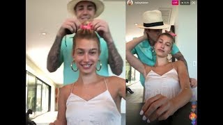 Full Justin Bieber amp Hailey Baldwin Bieber Instagram Live Stream being happy smiling  March 31 2019 [upl. by Petracca]