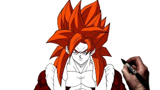 How To Draw Gogeta SSJ 4  Step By Step  Dragonball [upl. by Agretha]