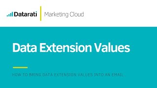 SFMC How To Bring Data Extension Values Into An Email [upl. by Anitnemelc]