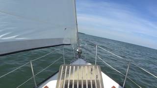 HD 5 Hour Relaxing Sailing Loop video  Ocean Sounds Waves Wind  Lake Erie Islands [upl. by Aicilas]