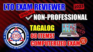 NON PROFESSIONAL  PART 1  EXAM REVIEWER 2023  TAGALOG REVIEWER  LTO  LATEST amp UPDATED [upl. by Llerrem]