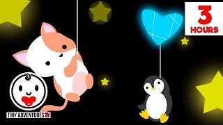 Baby Sensory  Sleepy Time Sweet Dreams Animals  High Contrast Animation  3 Hours of Lullabies [upl. by Pappano874]