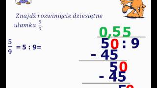 Rozwinięcie dzięsiętne nieskończone okresowe ułamka zwykłego [upl. by Bocyaj]