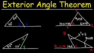 Exterior Angle Theorem For Triangles Practice Problems  Geometry [upl. by Lehteb]