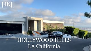 Hollywood Hills  Los Angeles California  driving tour 4K [upl. by Helbonia]