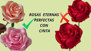 tutorial de rosas eternascomo hacer rosas con cinta 🌹🌹 [upl. by Alleacim13]