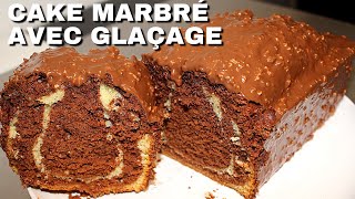 Cake marbré avec son glaçage rocher un gâteau moelleux et facile [upl. by Rika]