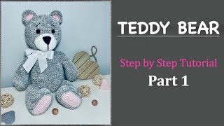 TEDDY BEAR Crochet toy DIYPart 1 Amigurumi Detailed TUTORIAL Teddy Bear [upl. by Lisan]