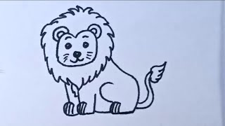 How to Draw a Lion Easy Step by Step  easy lion drawing [upl. by Godspeed]