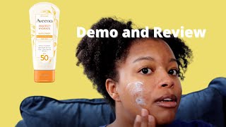 Aveeno Protect  Hydrate SPF 50 Sunscreen for the Face Review and Demo  How is it for oily skin [upl. by Trevlac960]