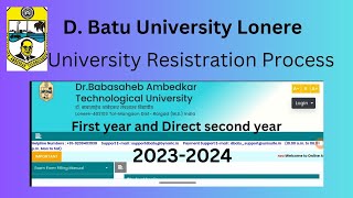 DBATU University registrationDBATUAddmissionFirst yearDSY202324 [upl. by Asselim]