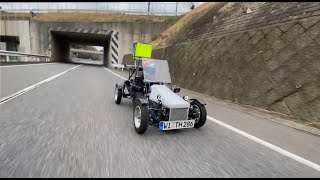 自作ミニカーで公道走ってみた self made car 50cc [upl. by Scully]