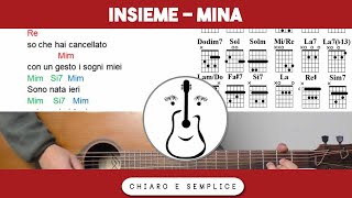 Insieme  Mina   Tutorial Accordi Chitarra [upl. by Nylear856]