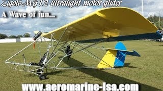 Zigolo MG12 motorized ultralight motor glider sailplane from AeroMarine LSA [upl. by Onitsuaf414]