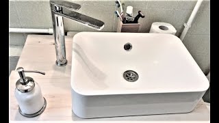 How to install COUNTERTOP WASH BASIN  HÖRVIK sink from IKEA [upl. by Matrona]