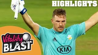 Finch amp Roy Share Record Stand  Surrey v Middlesex  Vitality Blast 2018  Highlights [upl. by Adnohsirk640]