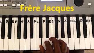 Frere Jacques Easy Piano Keyboard Tutorial  Are You Sleeping [upl. by Heiskell128]