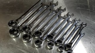 Craftsman Ratcheting Reversible Combination Box Wrench Set Review [upl. by Aisinut]