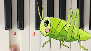 Как играть КУЗНЕЧКА🦗 на пианино 🎹в траве сидел кузнечик [upl. by Macmahon927]