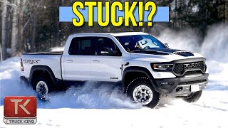 Ram TRX Struggles on Snowy OffRoad Trails  Will the TREX Make It Through  060 Towing amp More [upl. by Quince]