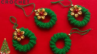 En Solo 10 Minutos TEJE ésta Linda CoronaAdorno Navideño a CROCHETCrochet Christmas PatternNavida [upl. by Gerti297]