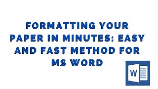 How to format a word document in minutes MS Word formatting Tips  Researchbeast [upl. by Levina]